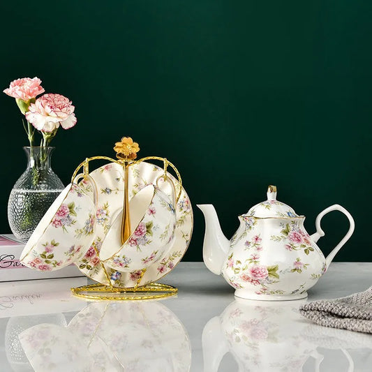 Afternoon Tea Set, Classic English, Porcelain, Teapot, Cups